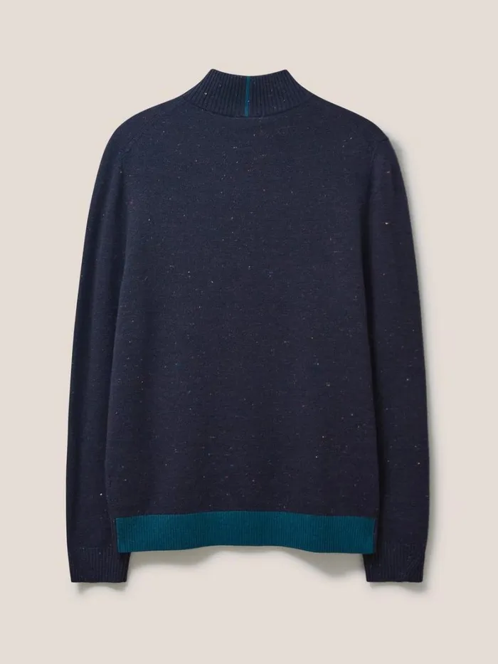 White Stuff KNITWEAR Newport Merino Nep Funnel Navy Multi 8211 Men White Stuff KNITWEAR Newport Merino Nep Funnel Navy Multi 8211 Men