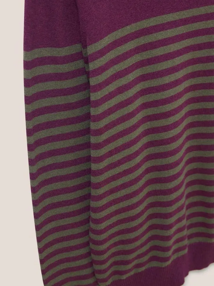White Stuff KNITWEAR Newport Stripe Crew Purple Multi 8211 Men White Stuff KNITWEAR Newport Stripe Crew Purple Multi 8211 Men