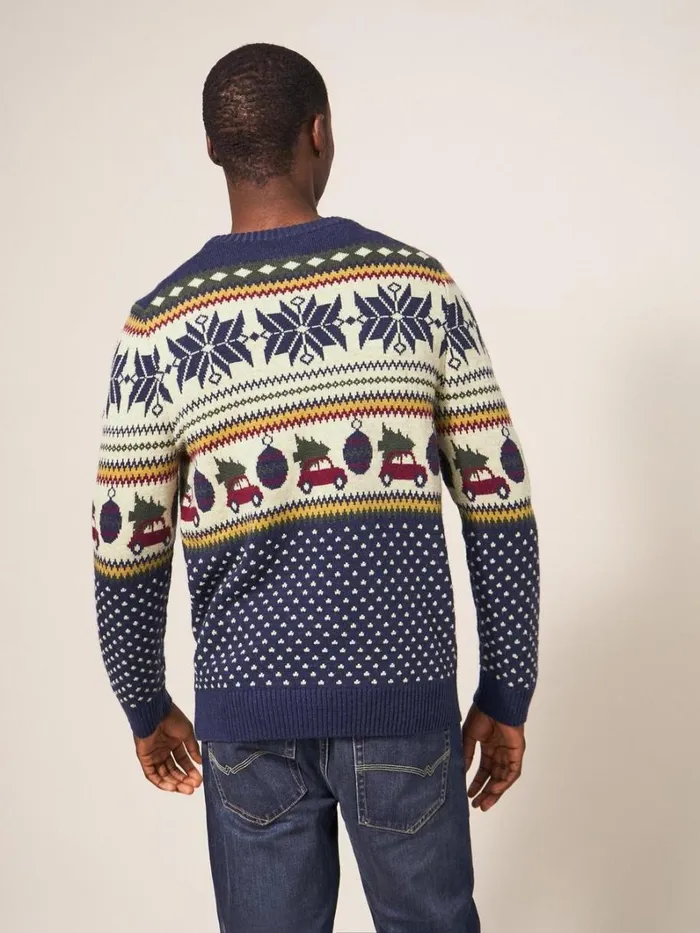 White Stuff KNITWEAR Novelty Fairisle Crew Navy Multi 8211 Men White Stuff KNITWEAR Novelty Fairisle Crew Navy Multi 8211 Men