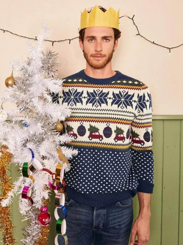 White Stuff KNITWEAR Novelty Fairisle Crew Navy Multi 8211 Men White Stuff KNITWEAR Novelty Fairisle Crew Navy Multi 8211 Men