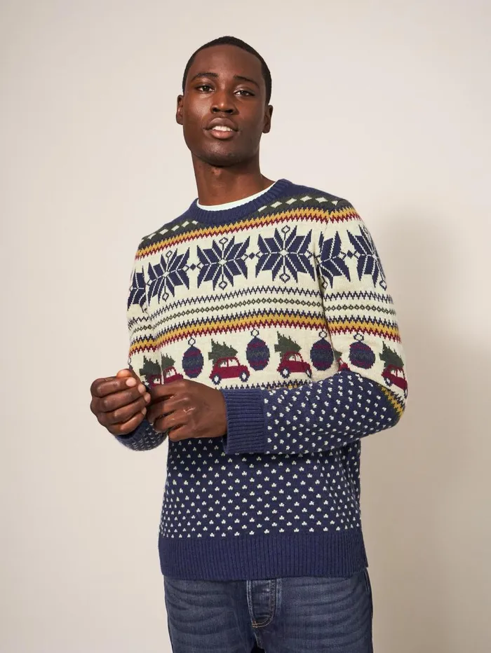 White Stuff KNITWEAR Novelty Fairisle Crew Navy Multi 8211 Men White Stuff KNITWEAR Novelty Fairisle Crew Navy Multi 8211 Men