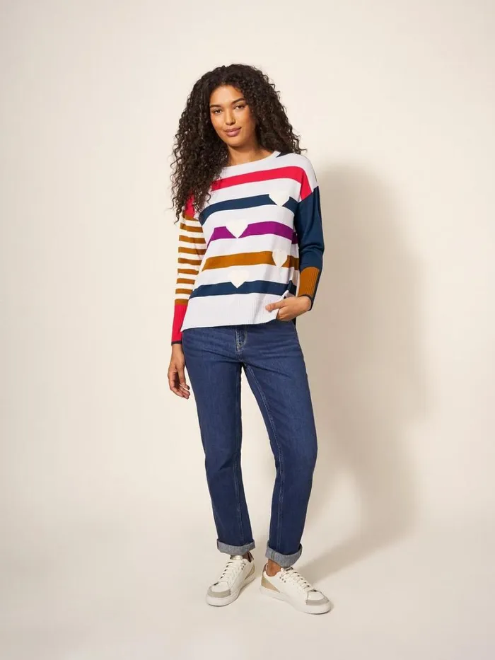White Stuff KNITWEAR OLIVE HEART JUMPER Grey Multi 8211 Women White Stuff KNITWEAR OLIVE HEART JUMPER Grey Multi 8211 Women