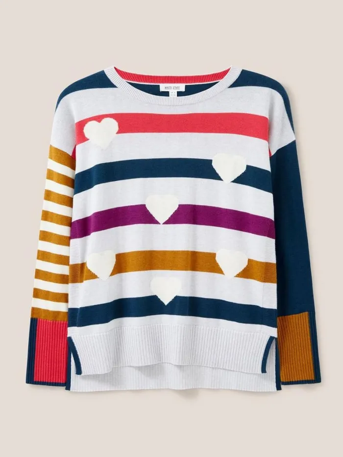 White Stuff KNITWEAR OLIVE HEART JUMPER Grey Multi 8211 Women White Stuff KNITWEAR OLIVE HEART JUMPER Grey Multi 8211 Women