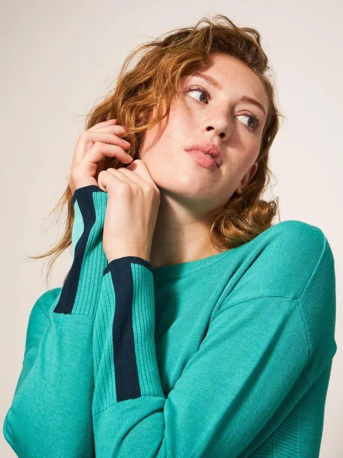 White Stuff KNITWEAR Olive Knitted Jumper Bright Blue 8211 Women