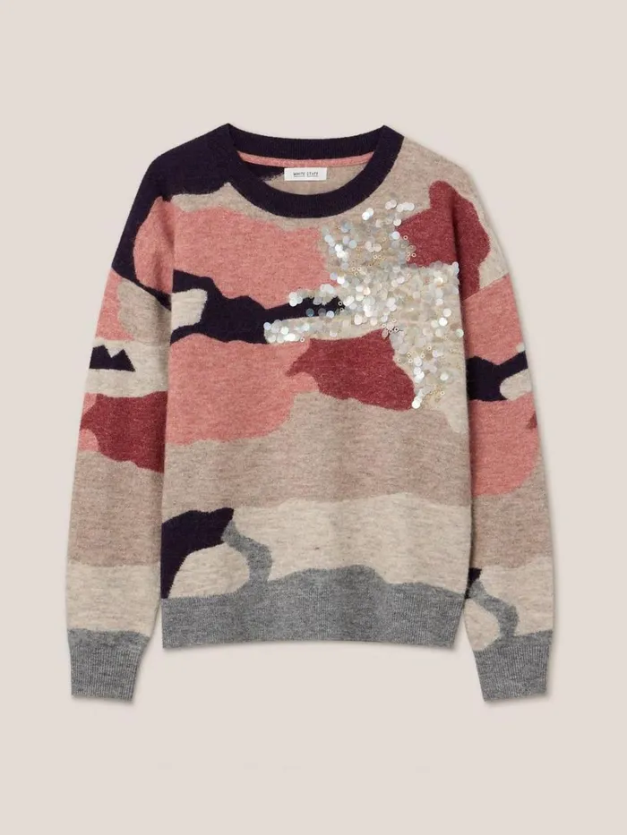 White Stuff KNITWEAR PATCHWORK SPARKLE JUMPER Grey Multi 8211 Women White Stuff KNITWEAR PATCHWORK SPARKLE JUMPER Grey Multi 8211 Women