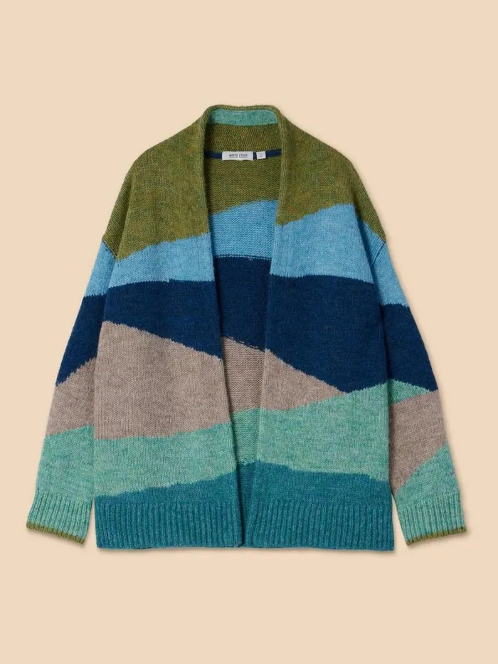 White Stuff KNITWEAR PATTI PATCHWORK CARDIGAN Green Multi 8211 Women