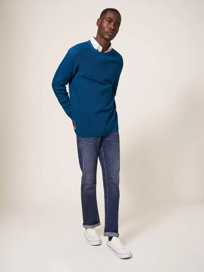 White Stuff KNITWEAR Pentire Crew Mid Teal 8211 Men White Stuff KNITWEAR Pentire Crew Mid Teal 8211 Men