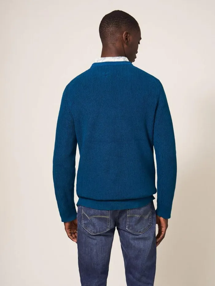 White Stuff KNITWEAR Pentire Crew Mid Teal 8211 Men White Stuff KNITWEAR Pentire Crew Mid Teal 8211 Men