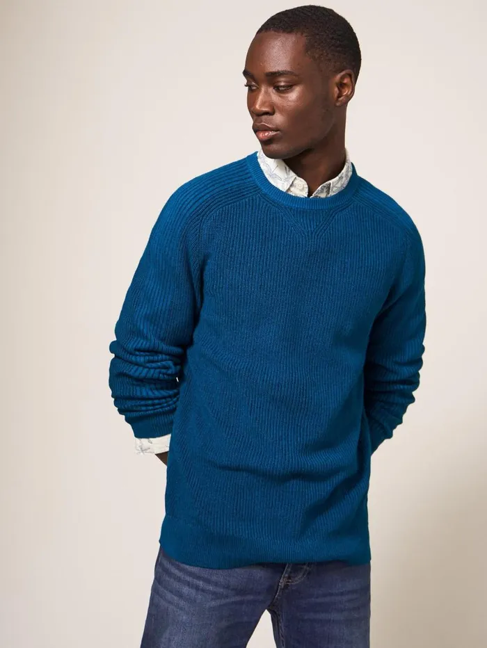 White Stuff KNITWEAR Pentire Crew Mid Teal 8211 Men White Stuff KNITWEAR Pentire Crew Mid Teal 8211 Men