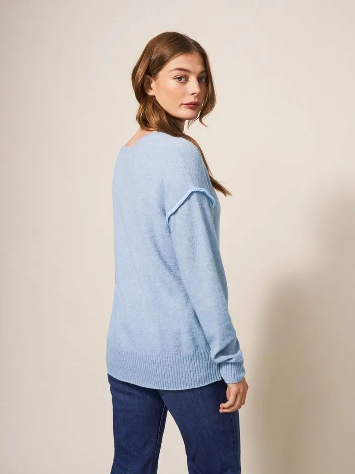 White Stuff KNITWEAR RIPPLE JUMPER Mid Blue 8211 Women White Stuff KNITWEAR RIPPLE JUMPER Mid Blue 8211 Women
