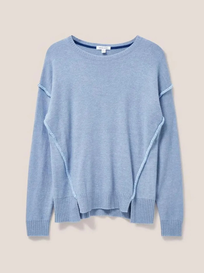 White Stuff KNITWEAR RIPPLE JUMPER Mid Blue 8211 Women White Stuff KNITWEAR RIPPLE JUMPER Mid Blue 8211 Women