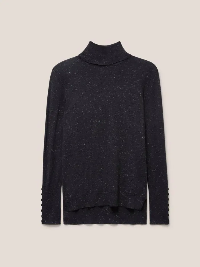 White Stuff KNITWEAR SPARKLE ROLL NECK JUMPER Charcoal Grey 8211 Women White Stuff KNITWEAR SPARKLE ROLL NECK JUMPER Charcoal Grey 8211 Women