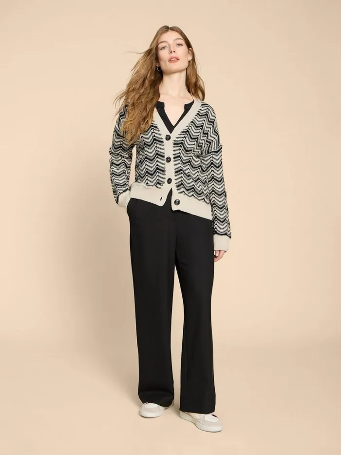 White Stuff KNITWEAR STELLA CHEVRON CARDI White Multi 8211 Women