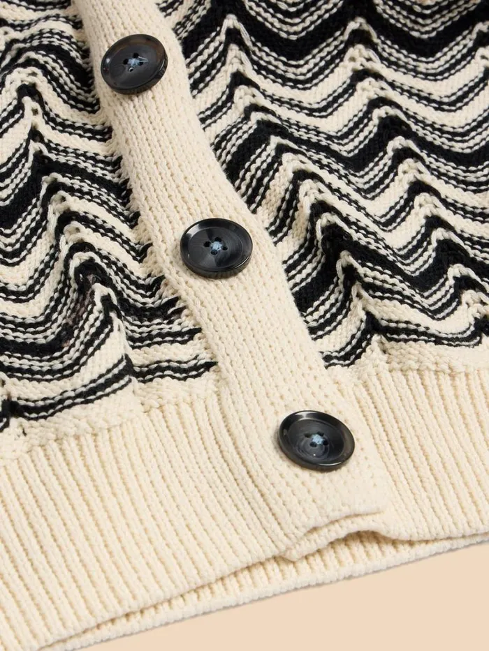 White Stuff KNITWEAR STELLA CHEVRON CARDI White Multi 8211 Women