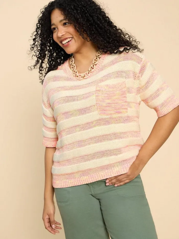White Stuff KNITWEAR TERRY KNITTED TEE Orange Multi 8211 Women White Stuff KNITWEAR TERRY KNITTED TEE Orange Multi 8211 Women