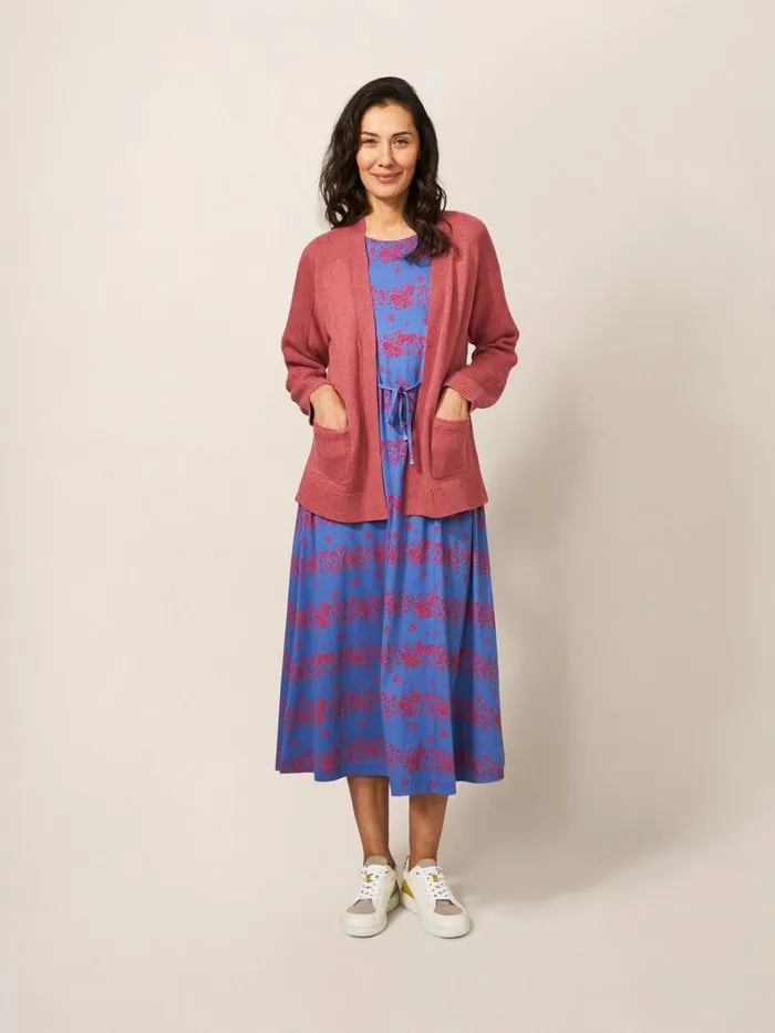 White Stuff KNITWEAR Tiana Open Neck Cardi Mid Pink 8211 Women