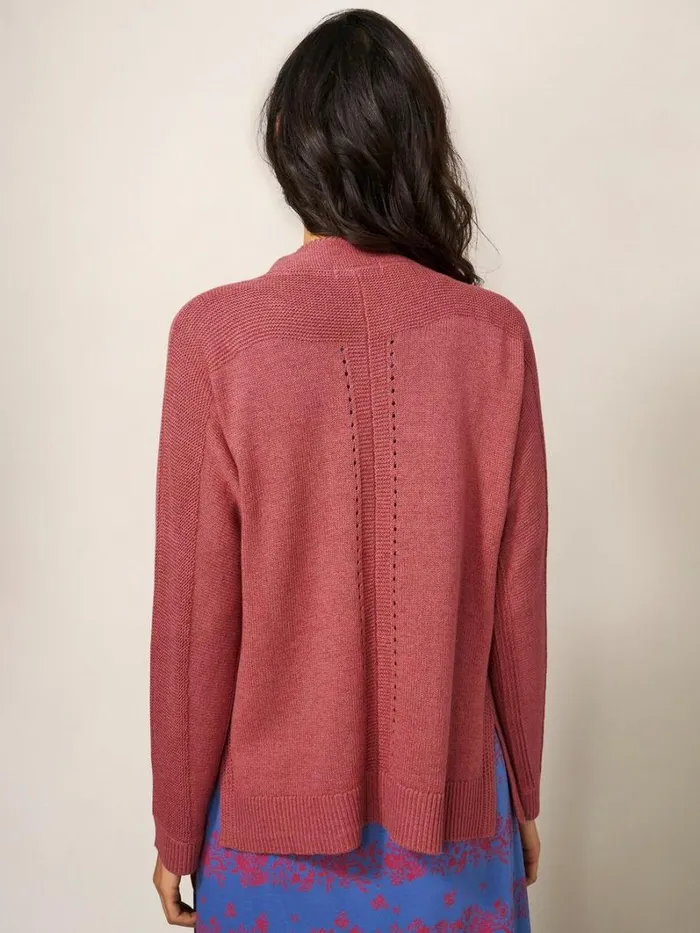 White Stuff KNITWEAR Tiana Open Neck Cardi Mid Pink 8211 Women White Stuff KNITWEAR Tiana Open Neck Cardi Mid Pink 8211 Women