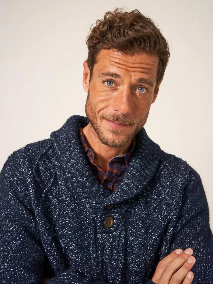 White Stuff KNITWEAR Twisted Cable Shawl Dark Navy 8211 Men White Stuff KNITWEAR Twisted Cable Shawl Dark Navy 8211 Men