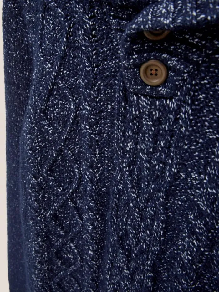 White Stuff KNITWEAR Twisted Cable Shawl Dark Navy 8211 Men White Stuff KNITWEAR Twisted Cable Shawl Dark Navy 8211 Men