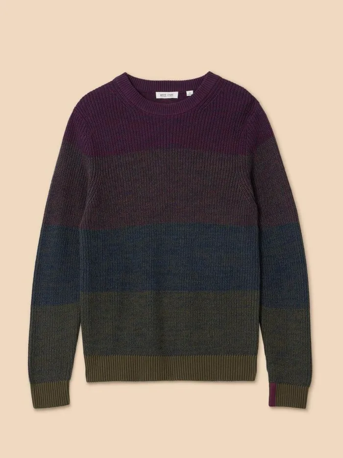 White Stuff KNITWEAR Twisted Colourblock Jumper Plum Multi 8211 Men White Stuff KNITWEAR Twisted Colourblock Jumper Plum Multi 8211 Men