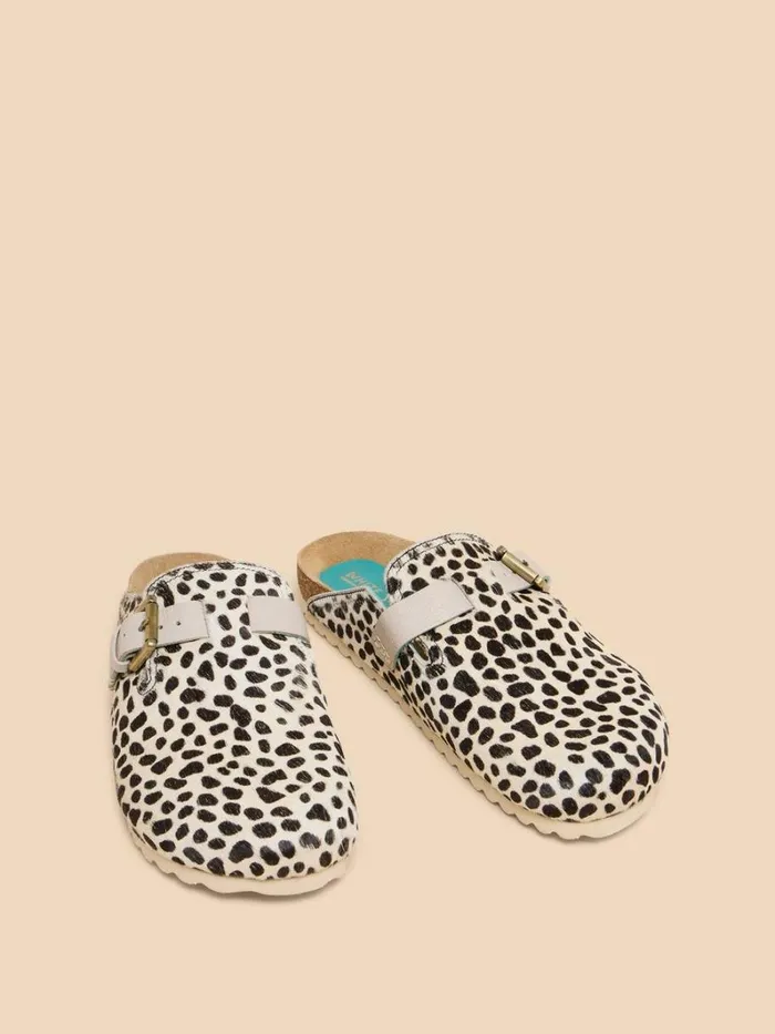 White Stuff MULES Myrtle Leather Slip On Mule Natural Print 8211 Women