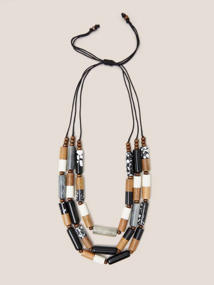 White Stuff NECKLACES Marilla Multi Row Necklace Black Multi 8211 Women White Stuff NECKLACES Marilla Multi Row Necklace Black Multi 8211 Women