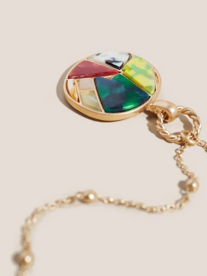 White Stuff NECKLACES Mosaic Pendant Necklace Navy Multi 8211 Women