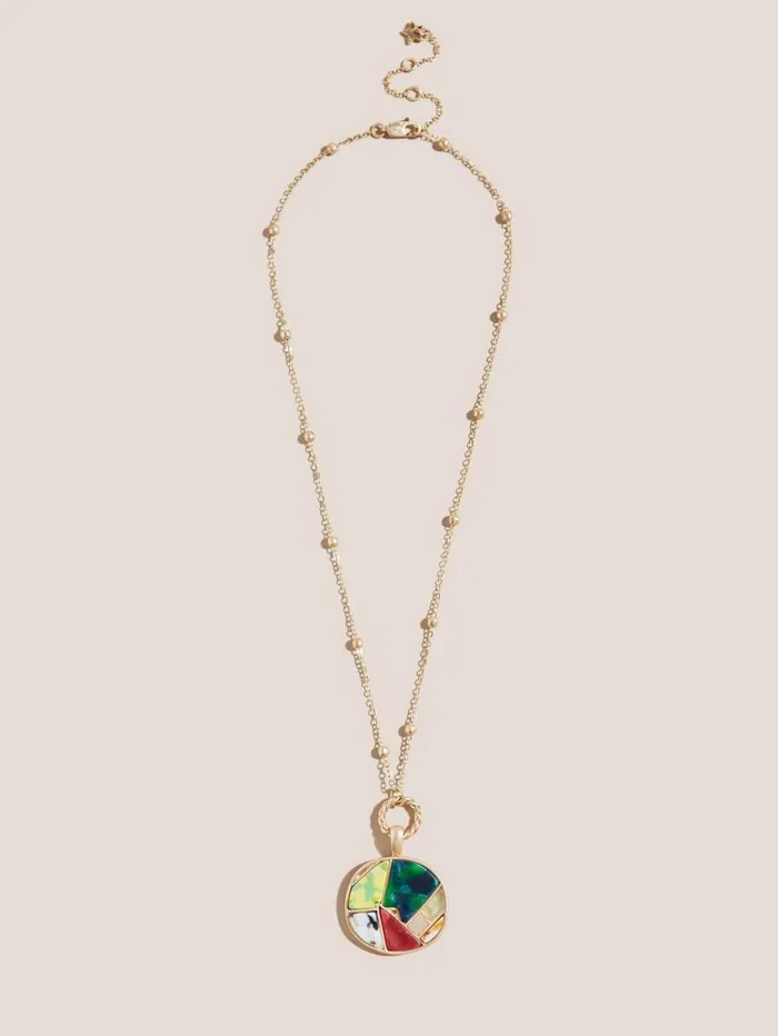 White Stuff NECKLACES Mosaic Pendant Necklace Navy Multi 8211 Women White Stuff NECKLACES Mosaic Pendant Necklace Navy Multi 8211 Women