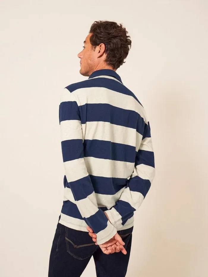 White Stuff POLO SHIRTS Block Stripe LS Polo Ivory Multi 8211 Men White Stuff POLO SHIRTS Block Stripe LS Polo Ivory Multi 8211 Men