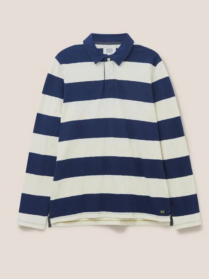 White Stuff POLO SHIRTS Block Stripe LS Polo Ivory Multi 8211 Men White Stuff POLO SHIRTS Block Stripe LS Polo Ivory Multi 8211 Men
