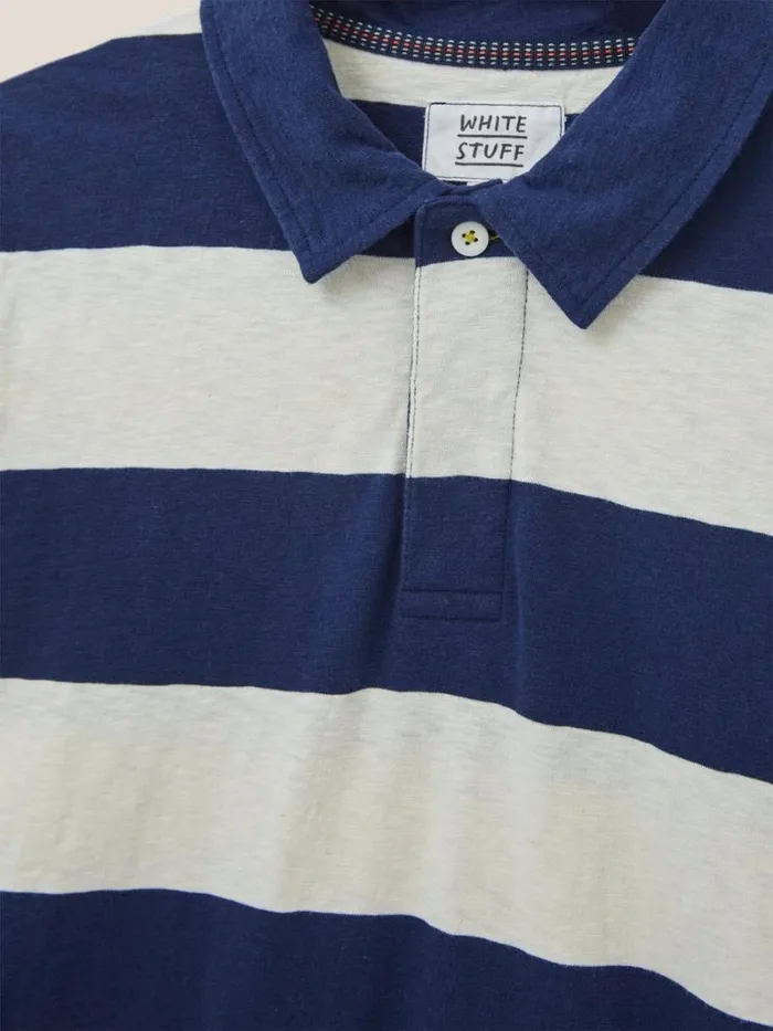 White Stuff POLO SHIRTS Block Stripe LS Polo Ivory Multi 8211 Men White Stuff POLO SHIRTS Block Stripe LS Polo Ivory Multi 8211 Men