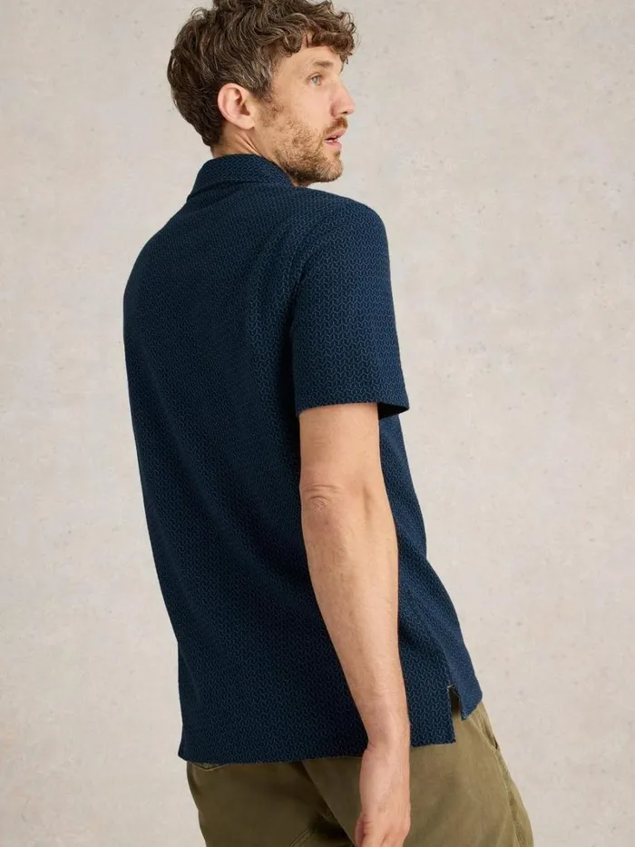 White Stuff POLO SHIRTS Jacquard Polo Dark Navy 8211 Men