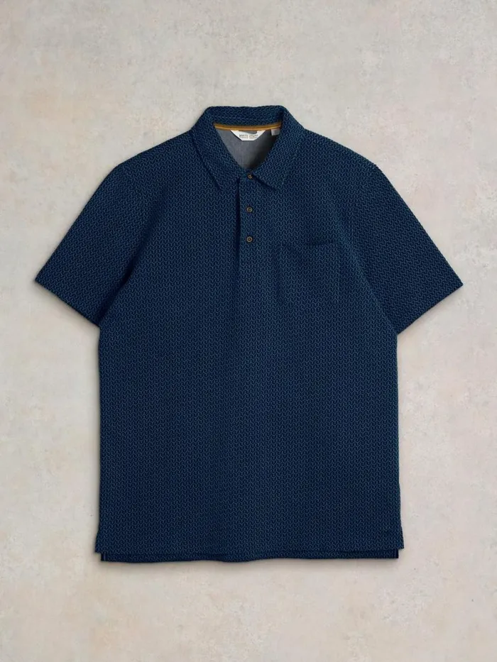 White Stuff POLO SHIRTS Jacquard Polo Dark Navy 8211 Men