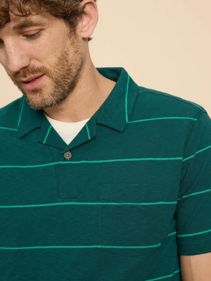 White Stuff POLO SHIRTS Jacquard Stripe Polo Teal Multi 8211 Men White Stuff POLO SHIRTS Jacquard Stripe Polo Teal Multi 8211 Men