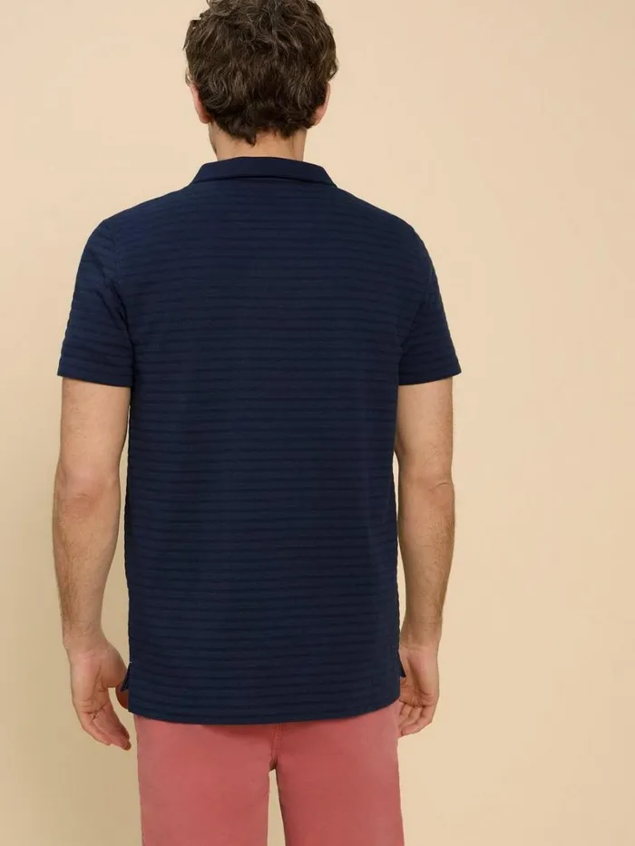 White Stuff POLO SHIRTS Textured Open Collar Polo Dark Navy 8211 Men White Stuff POLO SHIRTS Textured Open Collar Polo Dark Navy 8211 Men