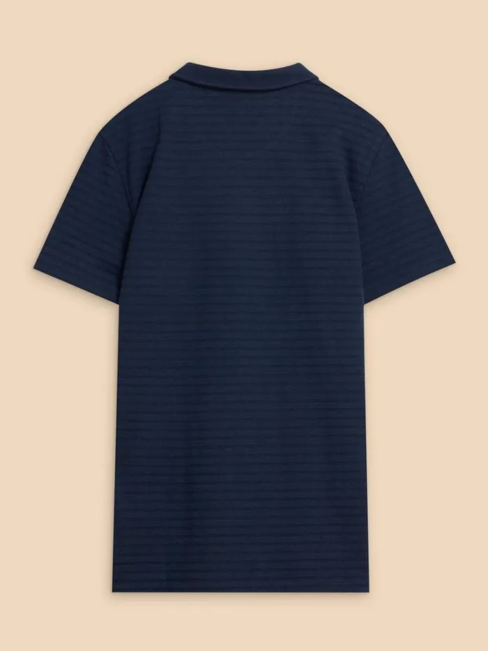 White Stuff POLO SHIRTS Textured Open Collar Polo Dark Navy 8211 Men White Stuff POLO SHIRTS Textured Open Collar Polo Dark Navy 8211 Men