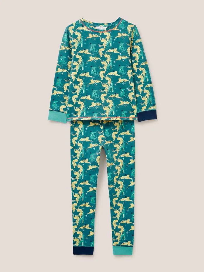 White Stuff PYJAMAS Tiger Printed PJ Set Teal Print 8211 Kids White Stuff PYJAMAS Tiger Printed PJ Set Teal Print 8211 Kids