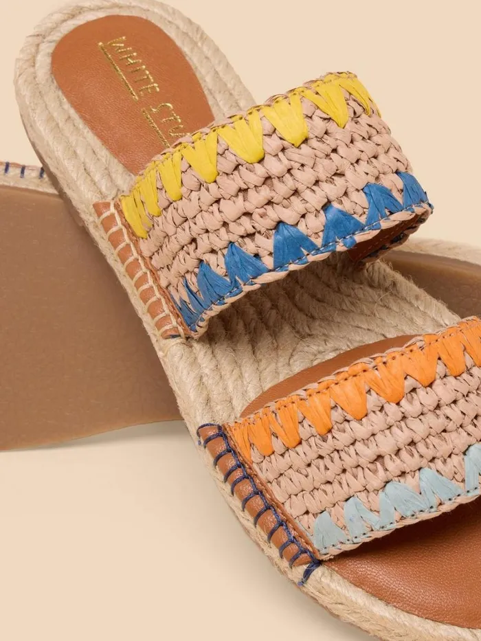 White Stuff SANDALS Belflower Raffia Mule Natural Multi 8211 Women White Stuff SANDALS Belflower Raffia Mule Natural Multi 8211 Women