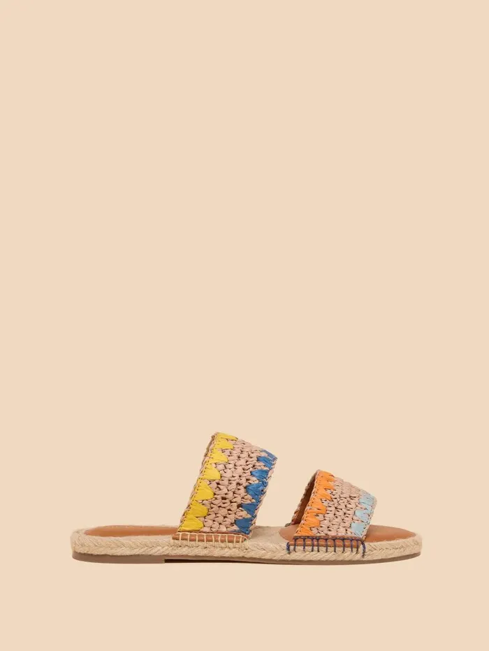 White Stuff SANDALS Belflower Raffia Mule Natural Multi 8211 Women White Stuff SANDALS Belflower Raffia Mule Natural Multi 8211 Women