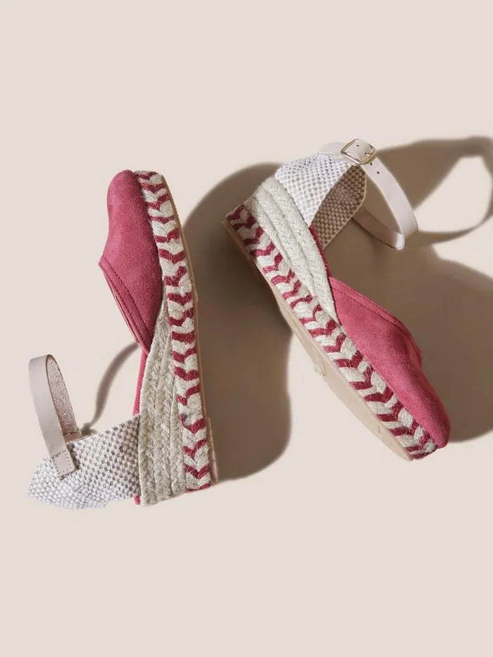 White Stuff SANDALS Espadrille Suede Closed Wedge Pink Multi 8211 Women White Stuff SANDALS Espadrille Suede Closed Wedge Pink Multi 8211 Women