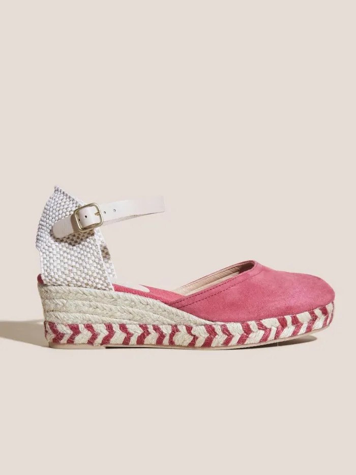 White Stuff SANDALS Espadrille Suede Closed Wedge Pink Multi 8211 Women White Stuff SANDALS Espadrille Suede Closed Wedge Pink Multi 8211 Women