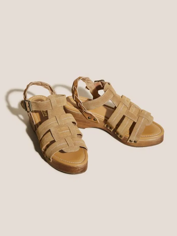 White Stuff SANDALS Gladiator Leather Clog Sandal Mid Tan 8211 Women