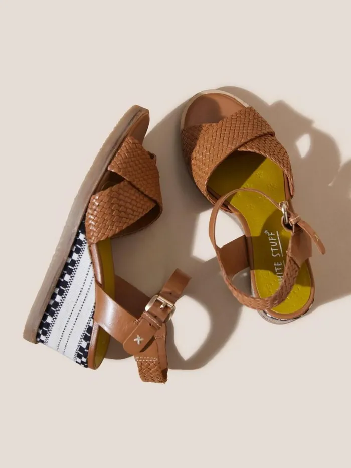White Stuff SANDALS Leather Wedge Woven Sandal Mid Tan 8211 Women White Stuff SANDALS Leather Wedge Woven Sandal Mid Tan 8211 Women