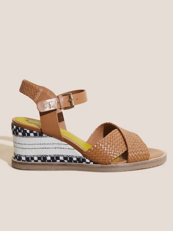 White Stuff SANDALS Leather Wedge Woven Sandal Mid Tan 8211 Women White Stuff SANDALS Leather Wedge Woven Sandal Mid Tan 8211 Women