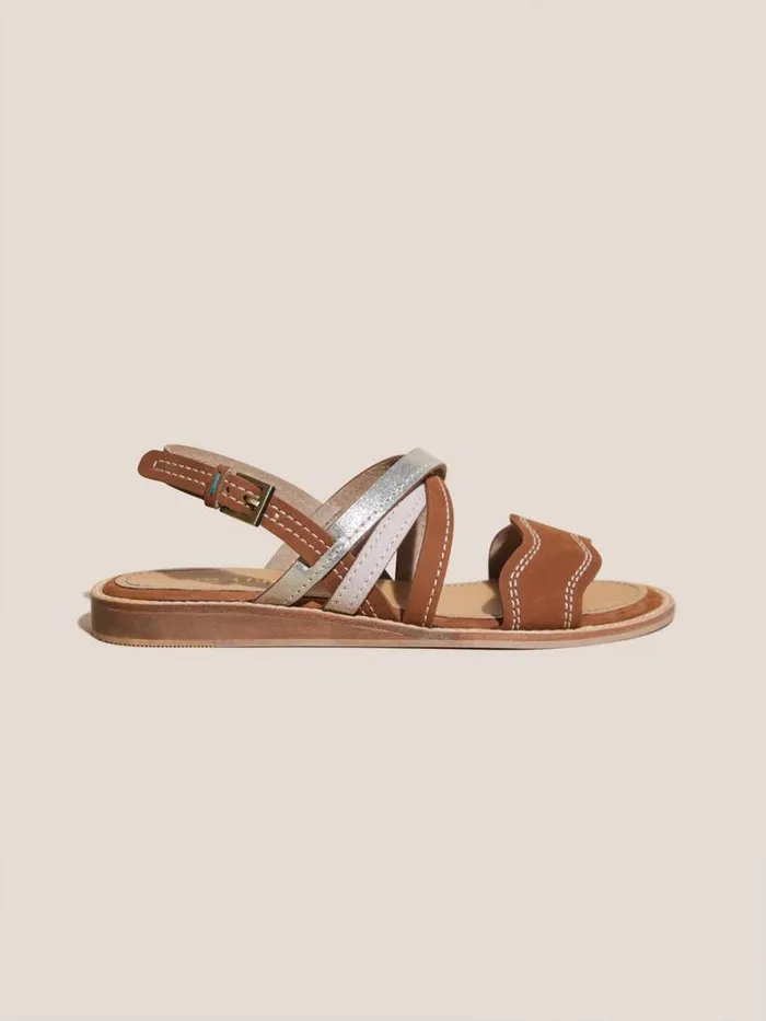 White Stuff SANDALS Mini Wedge Leather Sandal Mid Tan 8211 Women
