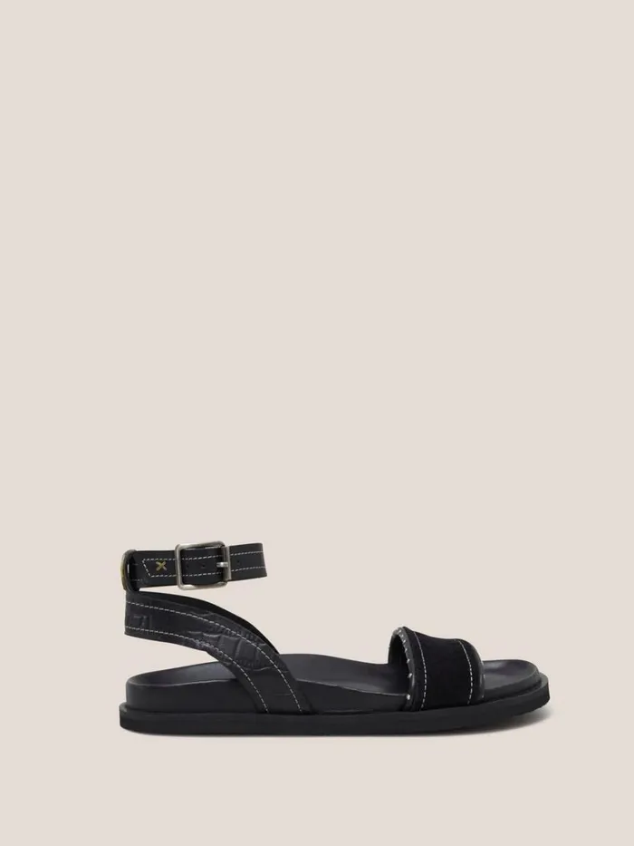 White Stuff SANDALS Pinstud Leather Sandal Pure Black 8211 Women
