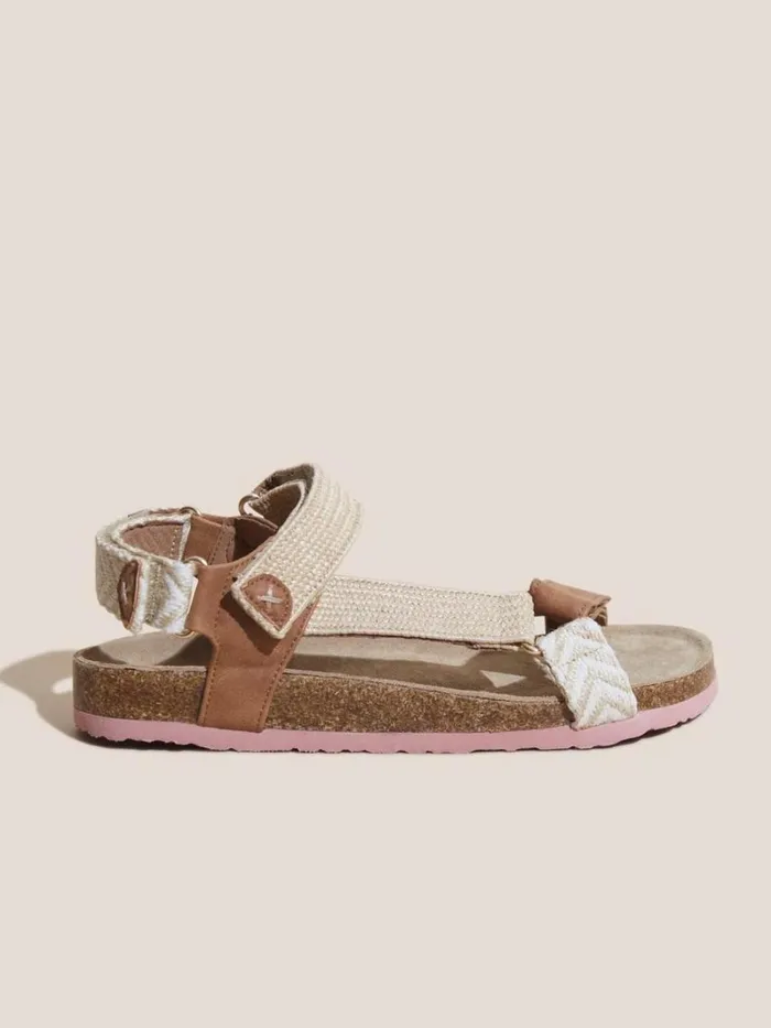White Stuff SANDALS Trek Footbed Sandal Natural Multi 8211 Women