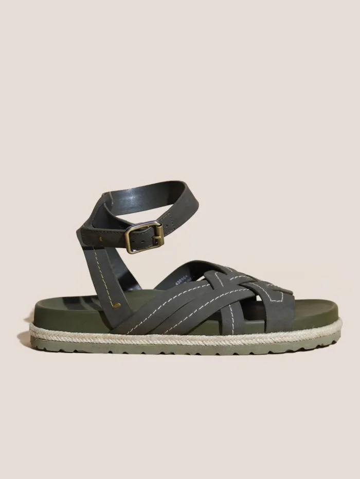 White Stuff SANDALS Weave Footbed Sandal Khaki Green 8211 Women White Stuff SANDALS Weave Footbed Sandal Khaki Green 8211 Women