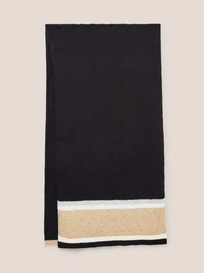White Stuff SCARVES Sienna Fine Knit Scarf Black Multi 8211 Women