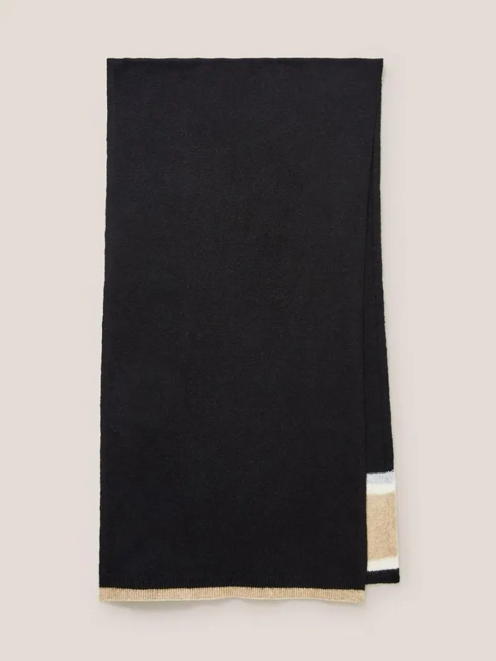 White Stuff SCARVES Sienna Fine Knit Scarf Black Multi 8211 Women White Stuff SCARVES Sienna Fine Knit Scarf Black Multi 8211 Women